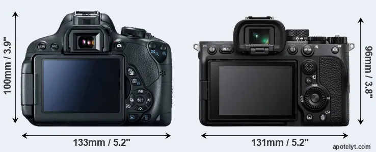 Comparison 700D or A7 IV rear