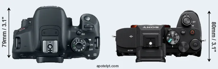 Compare 700D versus A7 IV top