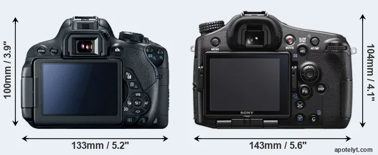 Comparison 700D or A77 II rear