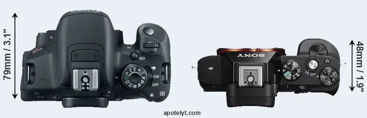 Compare 700D versus A7S top