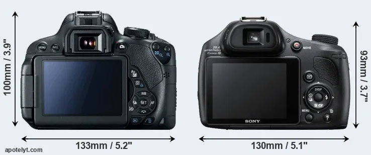 Comparison 700D or HX400V rear