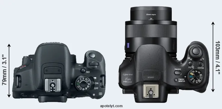 Compare 700D versus HX400V top