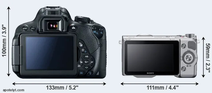 Comparison 700D or NEX-5T rear