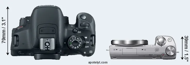 Compare 700D versus NEX-5T top