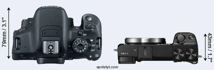 Compare 700D versus NEX-7 top