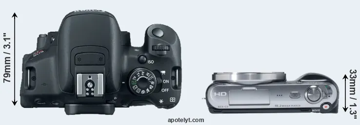 Compare 700D versus NEX-C3 top