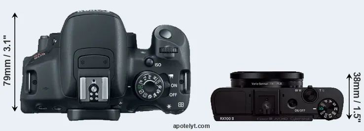 Compare 700D versus RX100 II top