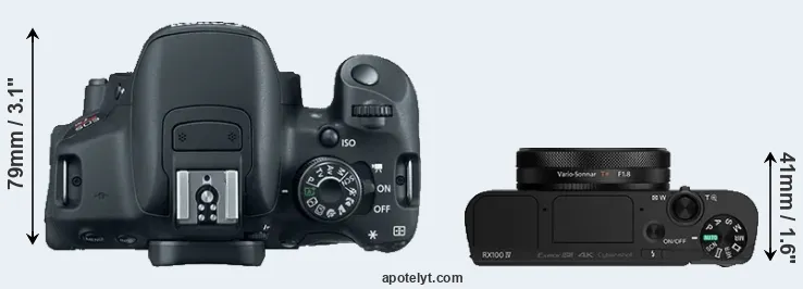 Compare 700D versus RX100 IV top