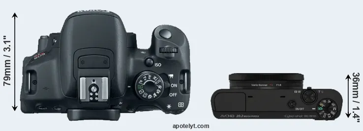 Compare 700D versus RX100 top