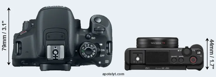 Compare 700D versus ZV-1 top