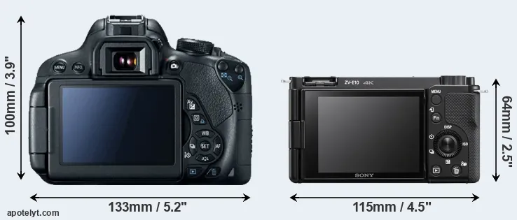 Comparison 700D or ZV-E10 rear