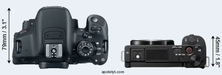 Compare 700D versus ZV-E10 top