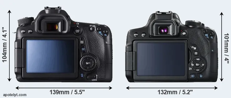 Comparison 70D or 750D rear