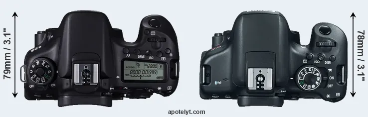 Compare 70D versus 750D top
