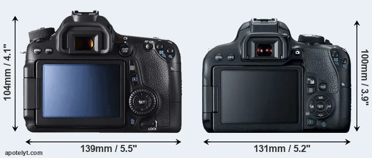 Comparison 70D or 800D rear