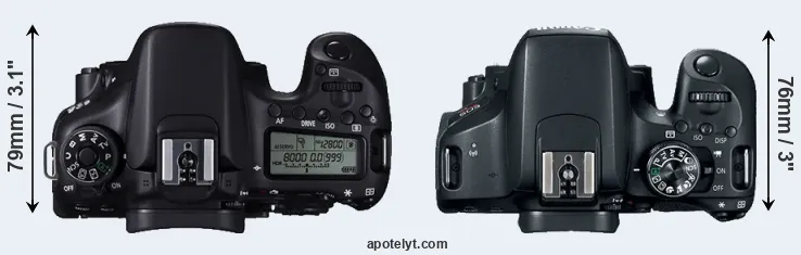 Compare 70D versus 800D top