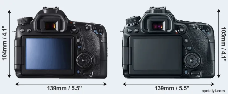 Comparison 70D or 80D rear