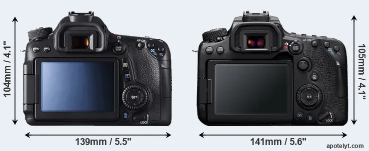 Comparison 70D or 90D rear