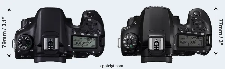 Compare 70D versus 90D top
