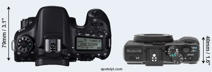 Compare 70D versus G16 top