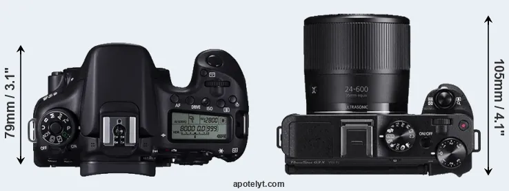 Compare 70D versus G3X top