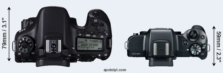 Compare 70D versus M50 top