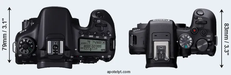 Compare 70D versus R10 top