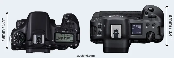 Compare 70D versus R3 top