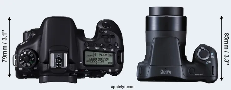Compare 70D versus SX410 top