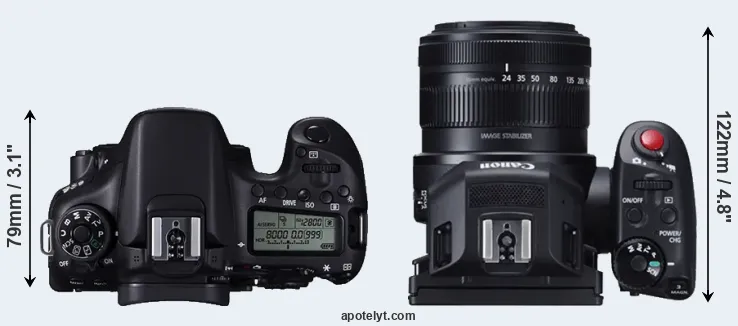 Compare 70D versus XC10 top