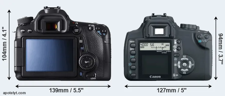 Comparison 70D or XT rear