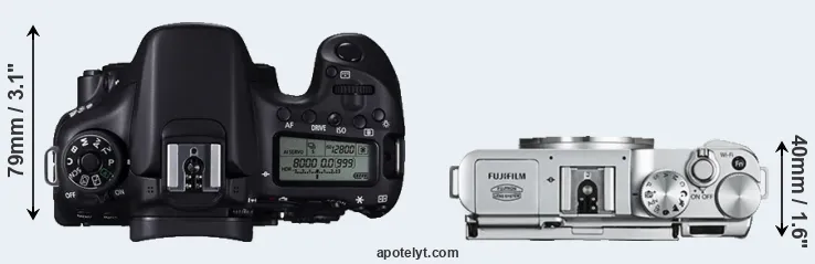 Compare 70D versus X-A2 top