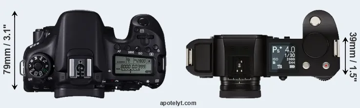 Compare 70D versus Leica SL top