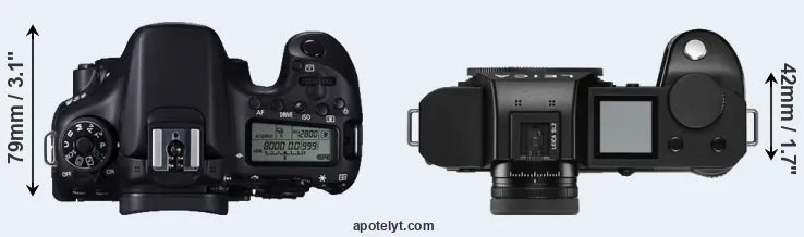 Compare 70D versus Leica SL2 top