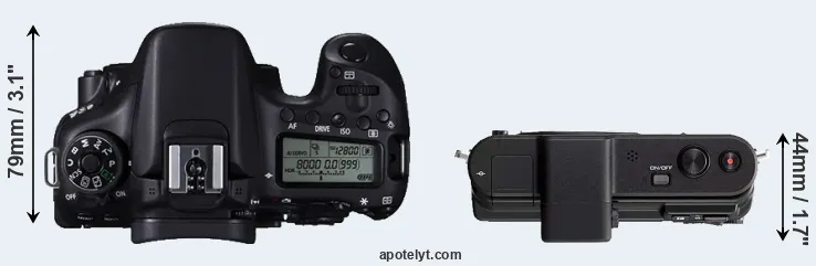 Compare 70D versus V1 top