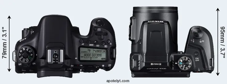 Compare 70D versus B500 top