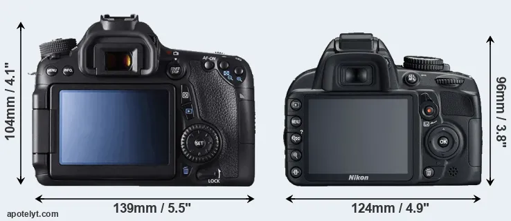 Comparison 70D or D3100 rear