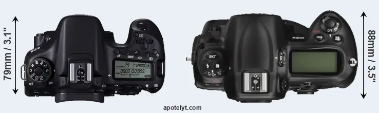 Compare 70D versus D3X top