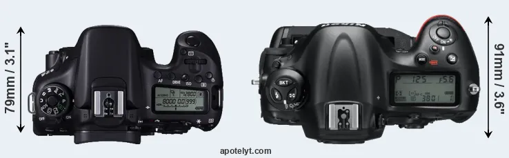 Compare 70D versus D4 top