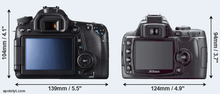 Comparison 70D or D40X rear