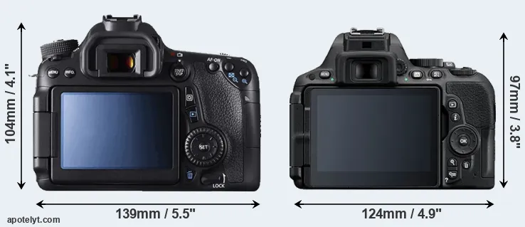 Comparison 70D or D5500 rear