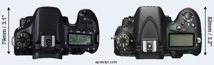 Compare 70D versus D600 top