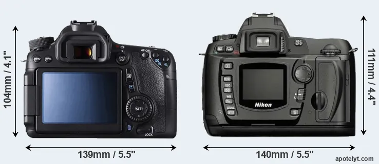 Comparison 70D or D70 rear