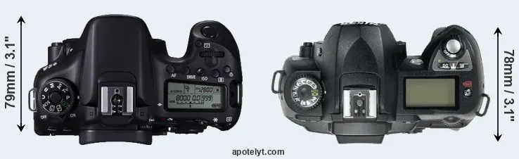 Compare 70D versus D70 top