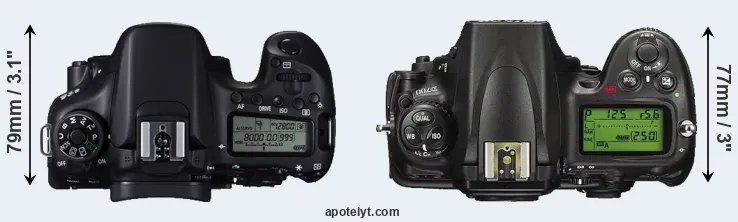 Compare 70D versus D700 top