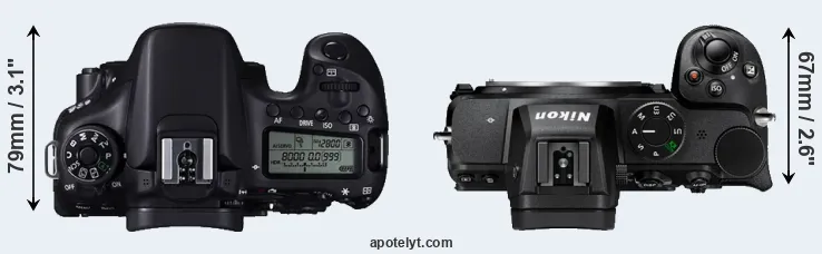Compare 70D versus Z5 top