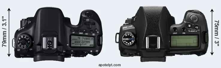 Compare 70D versus E-30 top