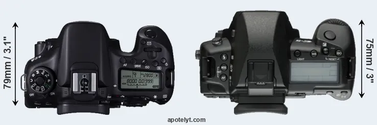 Compare 70D versus E-5 top