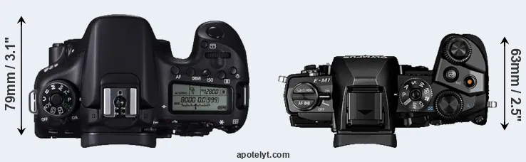 Compare 70D versus E-M1 top