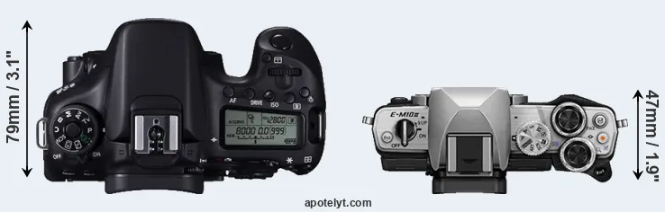 Compare 70D versus E-M10 II top
